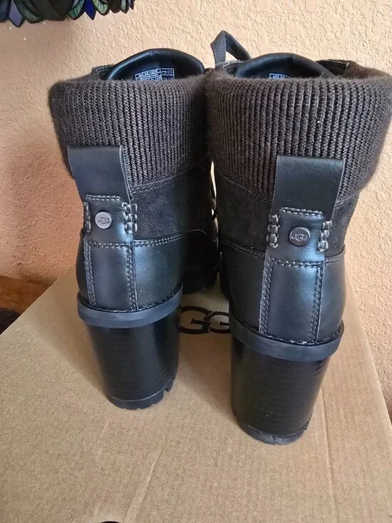 UGG BLACK WATERPROOF SUEDE REDWOOD BOOTS Size 7 - Picture 8 of 12